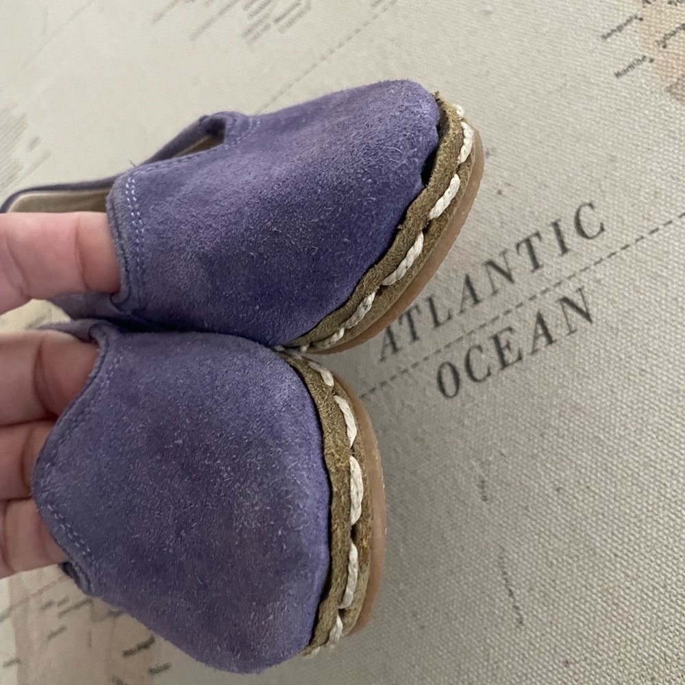 Atlantis Barefoot Shoes - Natural Leather Purple Suede Children’s Size C 24 NWOT - Picture 7 of 8